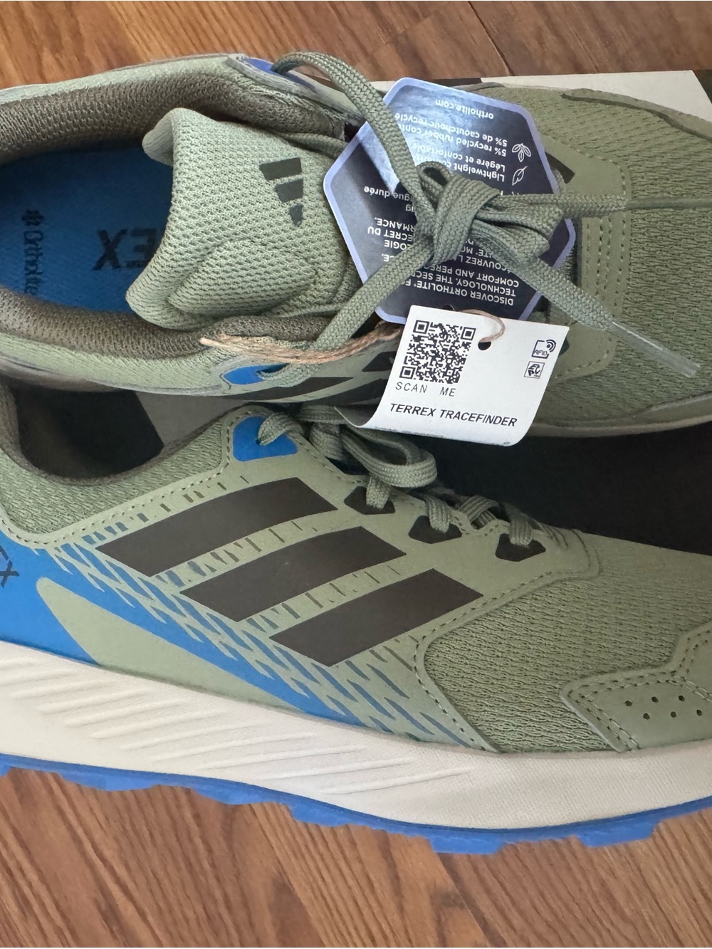 adidas Terrex Tracefinder Olive Green and Blue Women's Trail Shoes